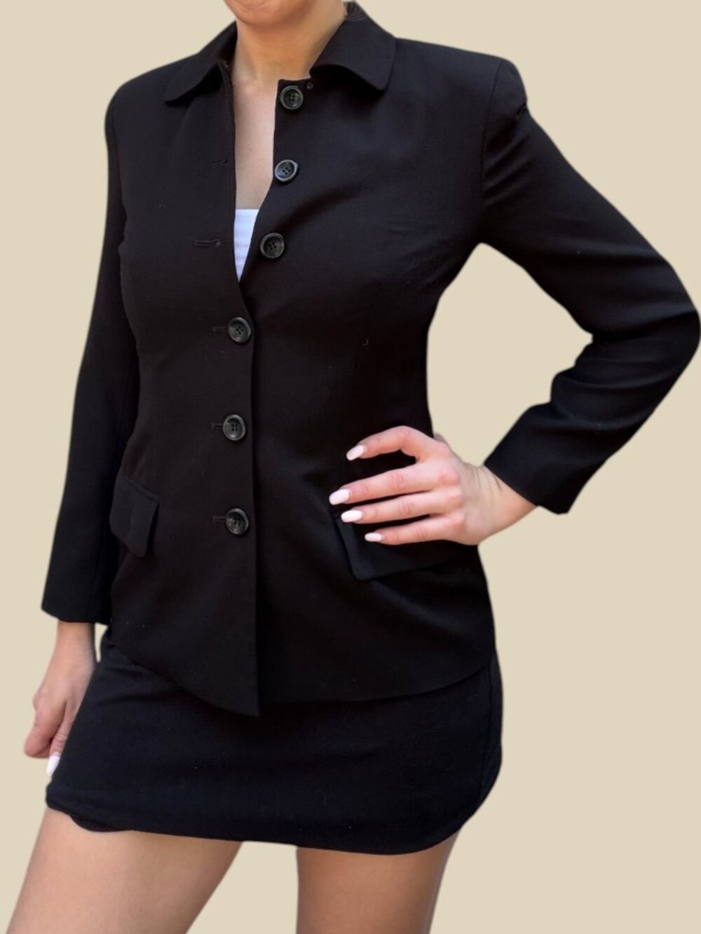 Ann Taylor Vintage 90s Fitted Tailored Wool Jacket